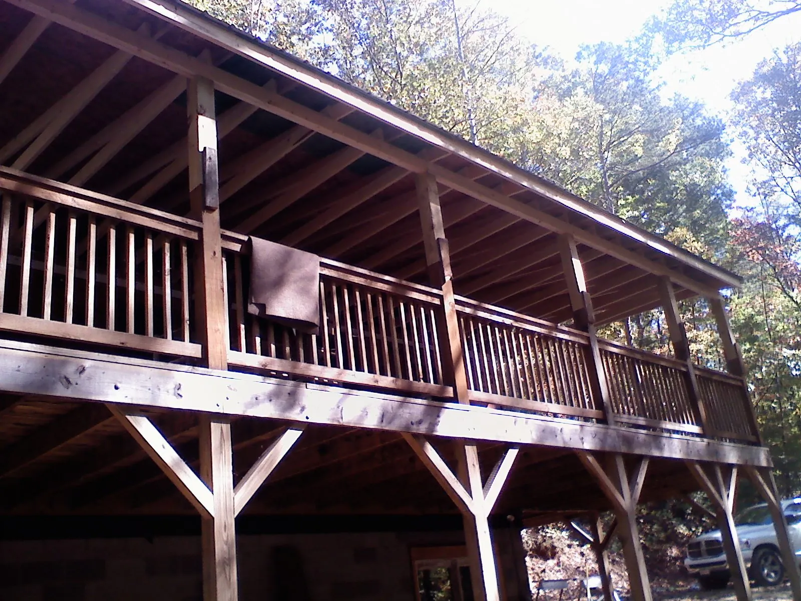 Timber framing under a new elevated porch and deck — Roof Leak Repair in Taloga by Roofing Brothers